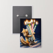 Chipmunk Birthday Candles Button (Vorderseite/Rückseite)