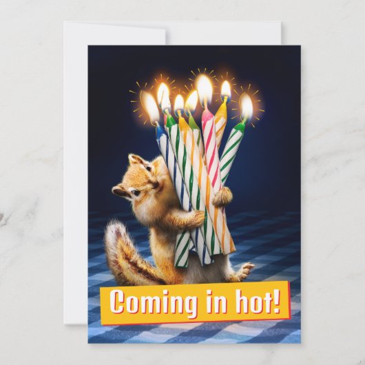 Chipmunk Birthday Candles Einladung (Vorderseite)