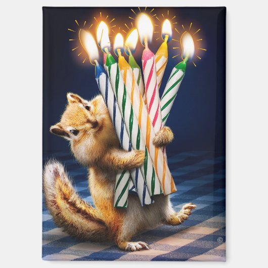 Chipmunk Birthday Candles Magnet (Vorderseite)