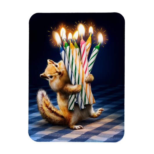 Chipmunk Birthday Candles Magnet (Vertikal)