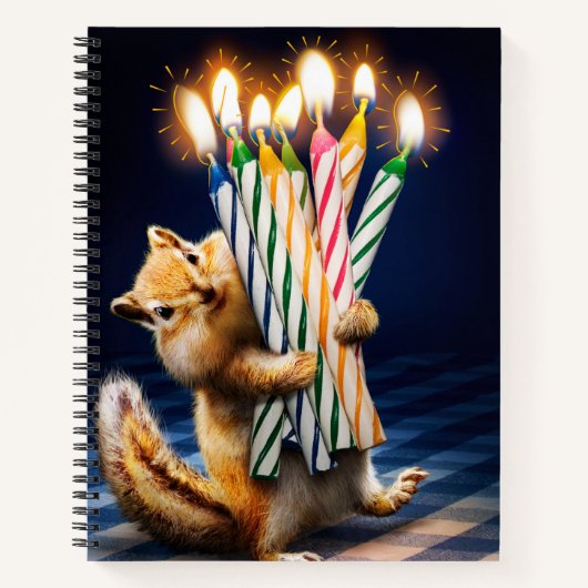 Chipmunk Birthday Candles Notizblock (Vorderseite)
