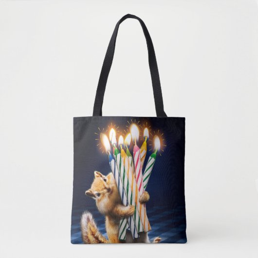 Chipmunk Birthday Candles Tasche (Vorderseite)