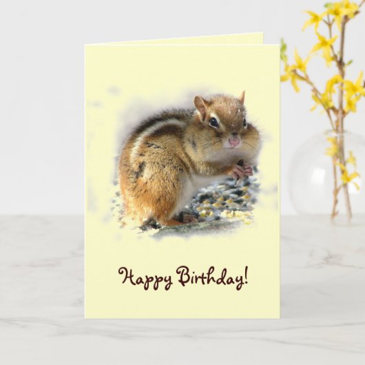 Chipmunk Birthday Karte (Gelbe Blume)