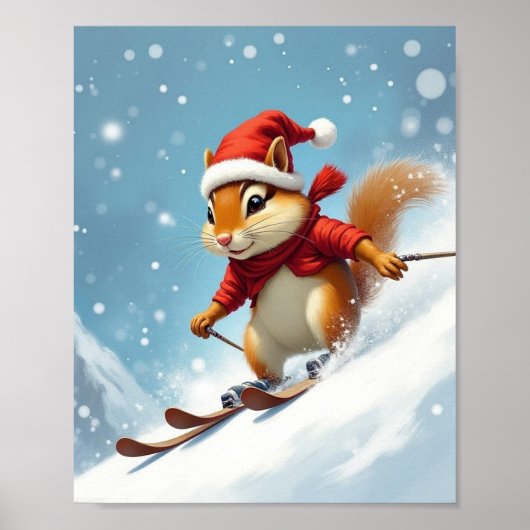 Chipmunk bombardiert einen Berg Poster (Vorne)