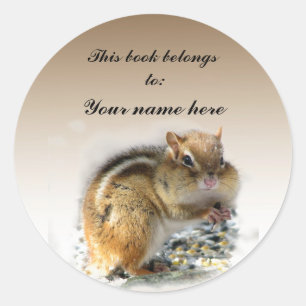 Chipmunk-Buchzeichen Runder Aufkleber