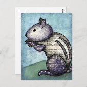 Chipmunk Chomps A Nut Postcard Postkarte (Vorne/Hinten)