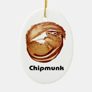 Chipmunk_Christmas Baum-Verzierung Keramikornament