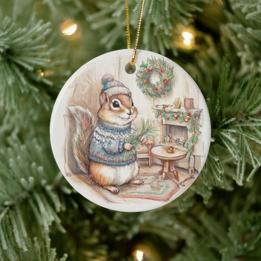 Chipmunk Christmas Wildlife Ornament (Baum)