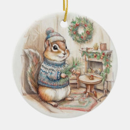 Chipmunk Christmas Wildlife Ornament