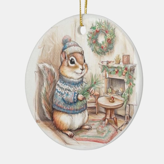 Chipmunk Christmas Wildlife Ornament (Links)