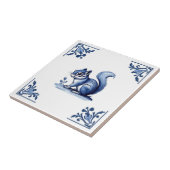 Chipmunk Delft Blue White Corners Woodland Tiere Fliese (Seite)