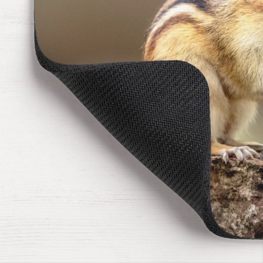 Chipmunk, der eine Erdnuss isst Mousepad (Ecke)