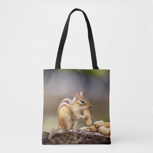 Chipmunk, der eine Erdnuss isst Tasche (Vorderseite)