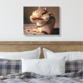Chipmunk, der sein Gesicht erstickt Leinwanddruck (Insitu (Schlafzimmer))