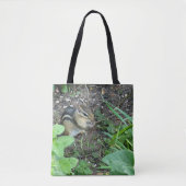 Chipmunk Eating And Collecting In The Garden Photo Tasche (Vorderseite)