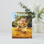 Chipmunk Eating Corn Einladungspostkarte (Stehend Vorderseite)