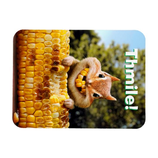 Chipmunk Eating Corn Magnet (Horizontal)