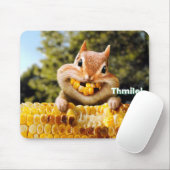 Chipmunk Eating Corn Mousepad (Mit Mouse)