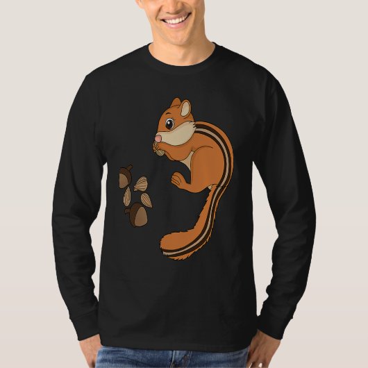 Chipmunk Eating Nuts  Nuts  For Kids T-Shirt (Vorderseite)