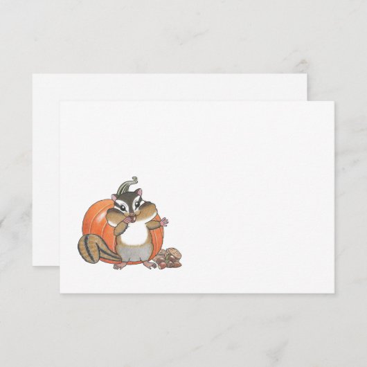 Chipmunk-Eichhörnchen, beliebig flache Note Card Dankeskarte (Vorne/Hinten)