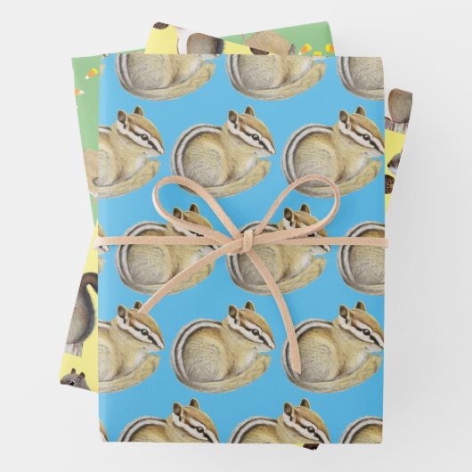 Chipmunk, Eichhörnchen und Maus Geschenkpapier Set (Beispiel)