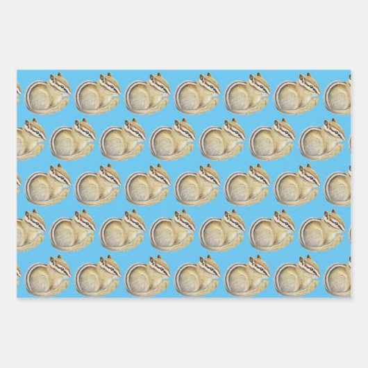 Chipmunk, Eichhörnchen und Maus Geschenkpapier Set (Vorderseite)