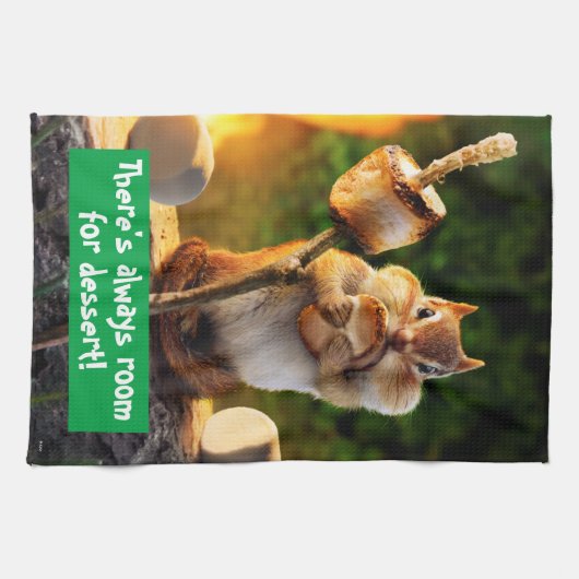 Chipmunk Ess Marshmallow Geschirrtuch (Horizontal)