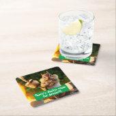 Chipmunk Ess Marshmallow Rechteckiger Pappuntersetzer (Vor Ort)