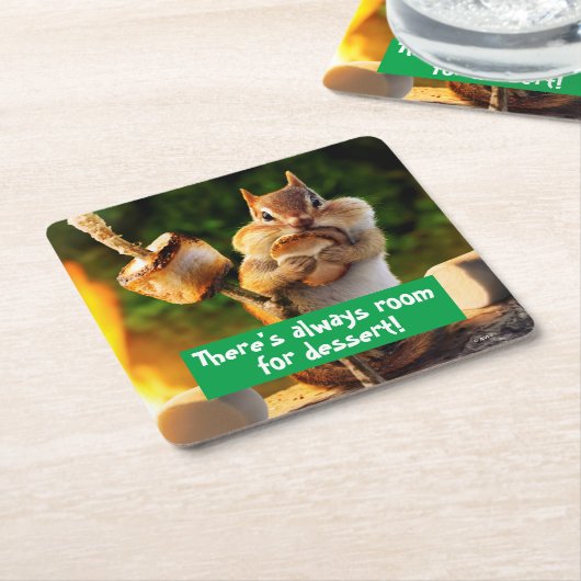 Chipmunk Ess Marshmallow Rechteckiger Pappuntersetzer (angewinkelt)