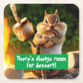 Chipmunk Ess Marshmallow Rechteckiger Pappuntersetzer (Vorderseite)