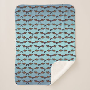 Chipmunk Frenzy Sherpa Blanket (Sky Blue Mix) Sherpadecke