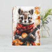 Chipmunk Guitar Melody Einladung (Stehend Vorderseite)