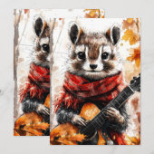 Chipmunk Guitar Melody Einladung (Vorne/Hinten)