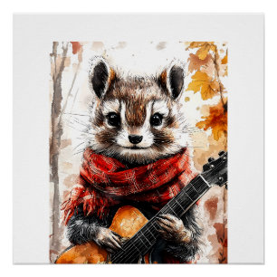 Chipmunk Guitar Melody Poster