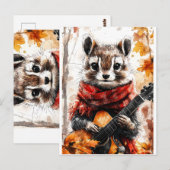 Chipmunk Guitar Melody Postkarte (Vorne/Hinten)