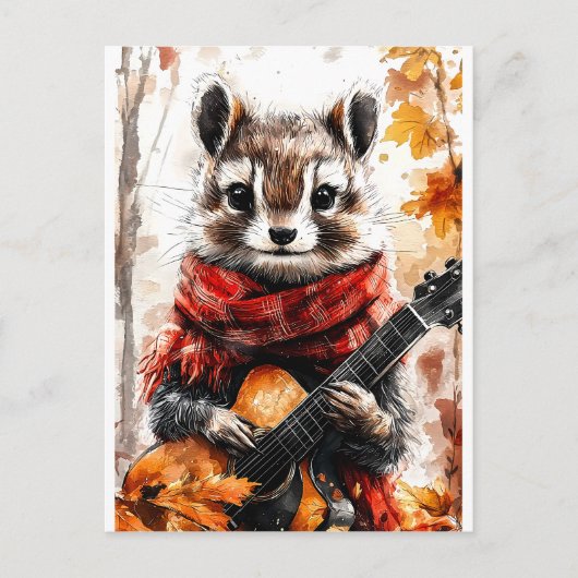 Chipmunk Guitar Melody Postkarte (Vorderseite)