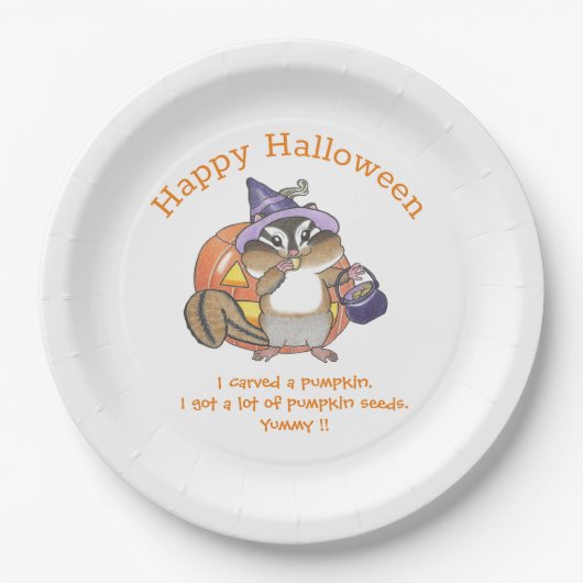 Chipmunk Halloween-Papierplatte Pappteller (Vorderseite)