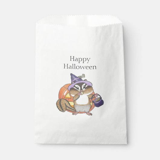 Chipmunk Halloween Trick oder Treat Favor Bag Geschenktütchen (Vorderseite)
