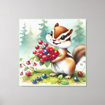 Chipmunk hält Beeren
