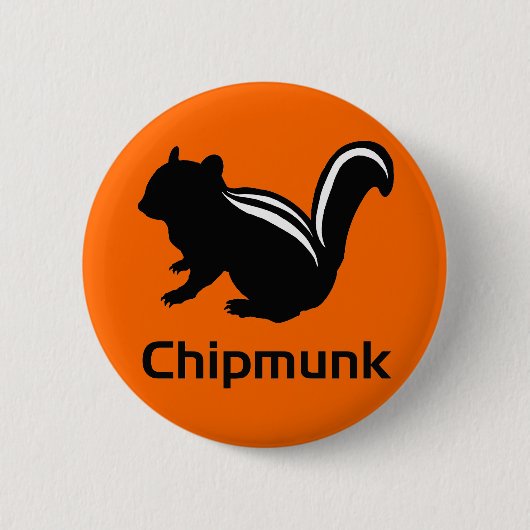 Chipmunk illustration (12) Black Button (Vorderseite)