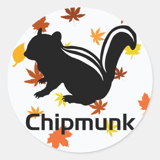 Chipmunk illustration (12) Black Runder Aufkleber (Vorderseite)