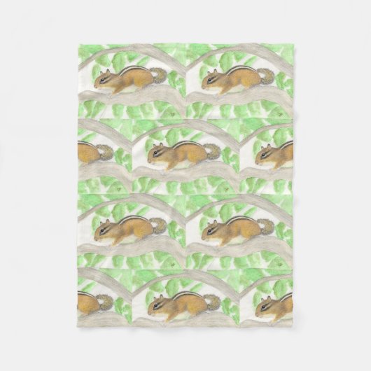 Chipmunk im Apple Tree Fleecedecke (Vorderseite)