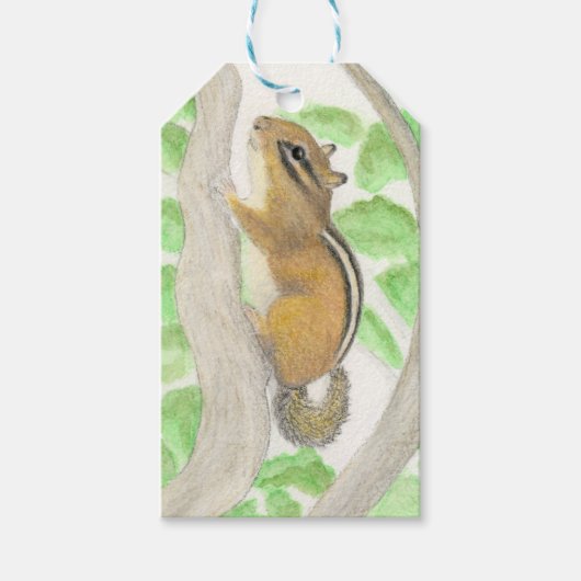 Chipmunk im Apple Tree Geschenkanhänger (Vorderseite)
