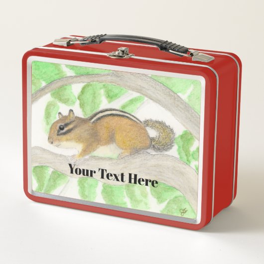 Chipmunk im Apple Tree Metall Brotdose (Vorderseite)