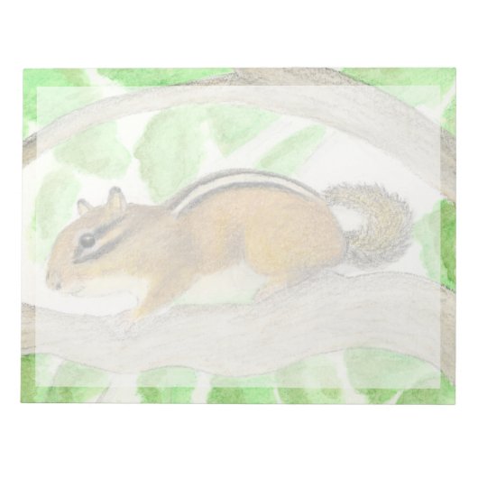 Chipmunk im Apple Tree Notizblock (Vorderseite)