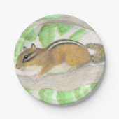 Chipmunk im Apple Tree Pappteller (Vorderseite)