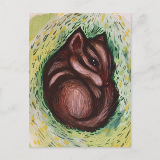 Chipmunk im Frühjahr Postkarte (Vorderseite)
