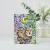 Chipmunk im Garten Postkarte (Stehend Vorderseite)