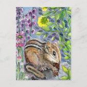 Chipmunk im Garten Postkarte (Vorderseite)