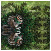 Chipmunk im Mosswald Stoff (Nahaufnahme)